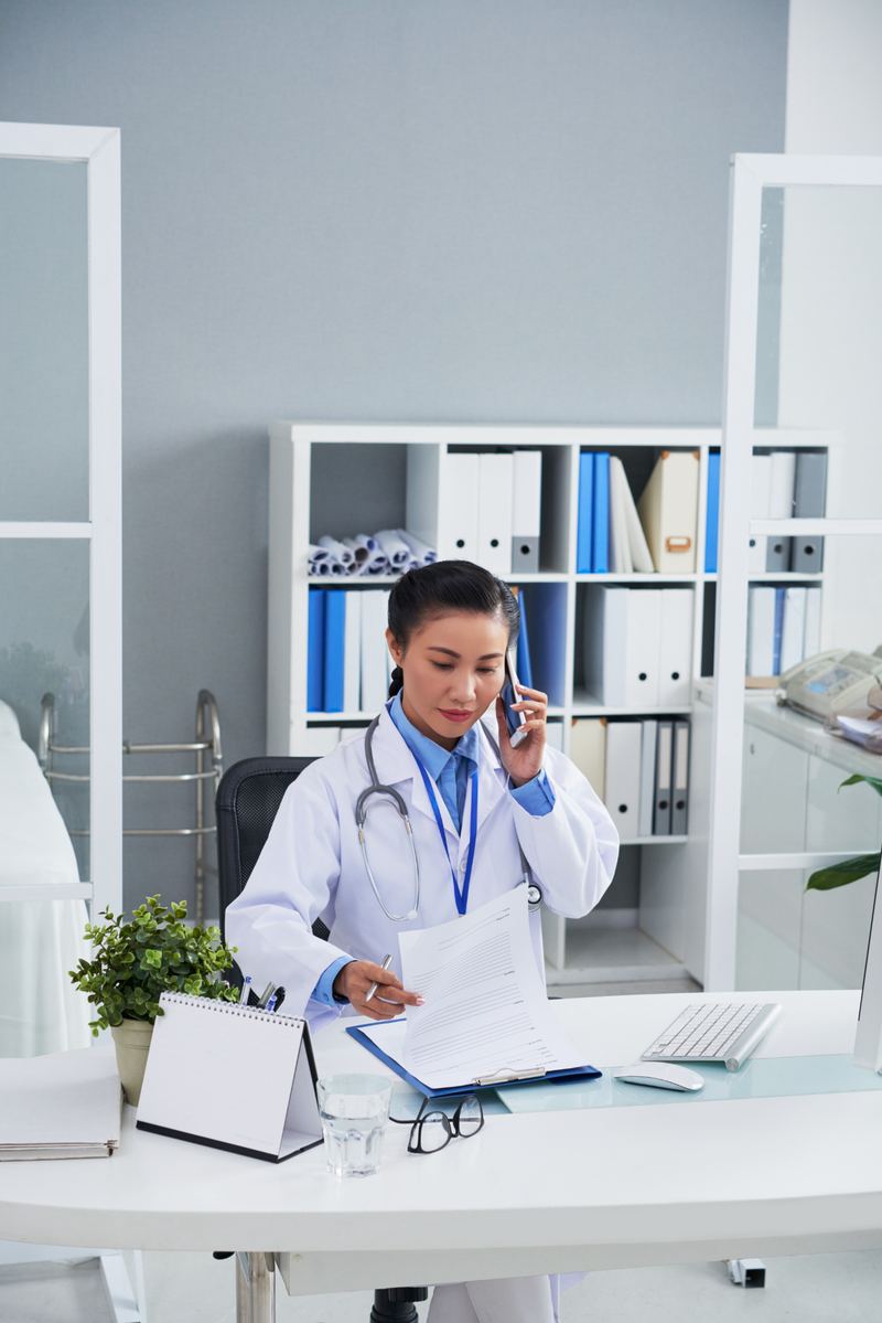 Healthcare professional at a clinic